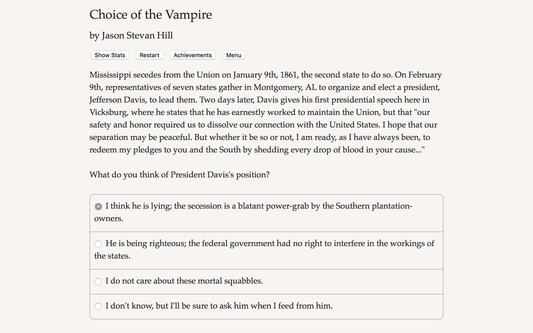 Choice of the Vampire screenshot 1