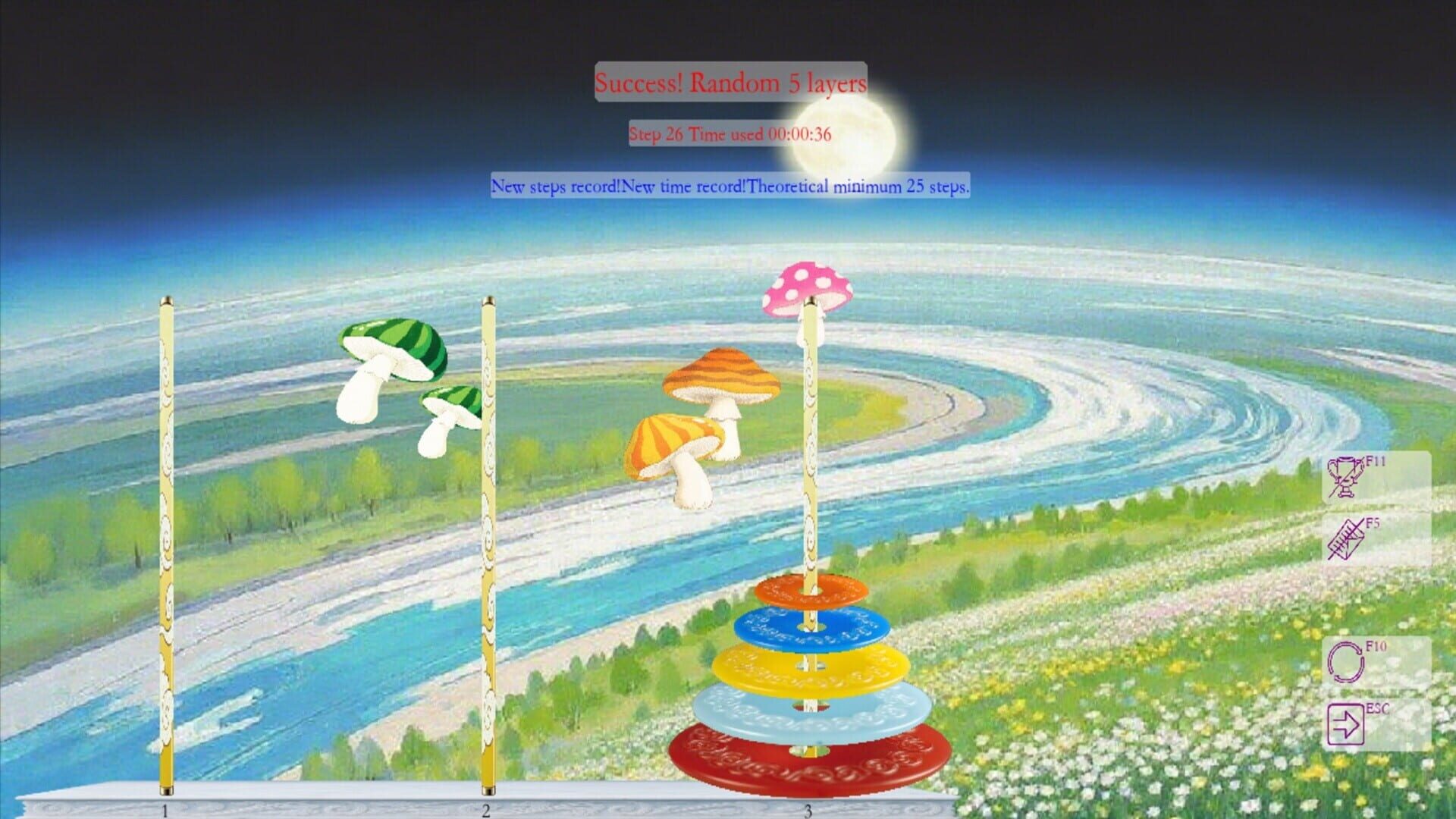 Colorful Tower of Hanoi screenshot 1