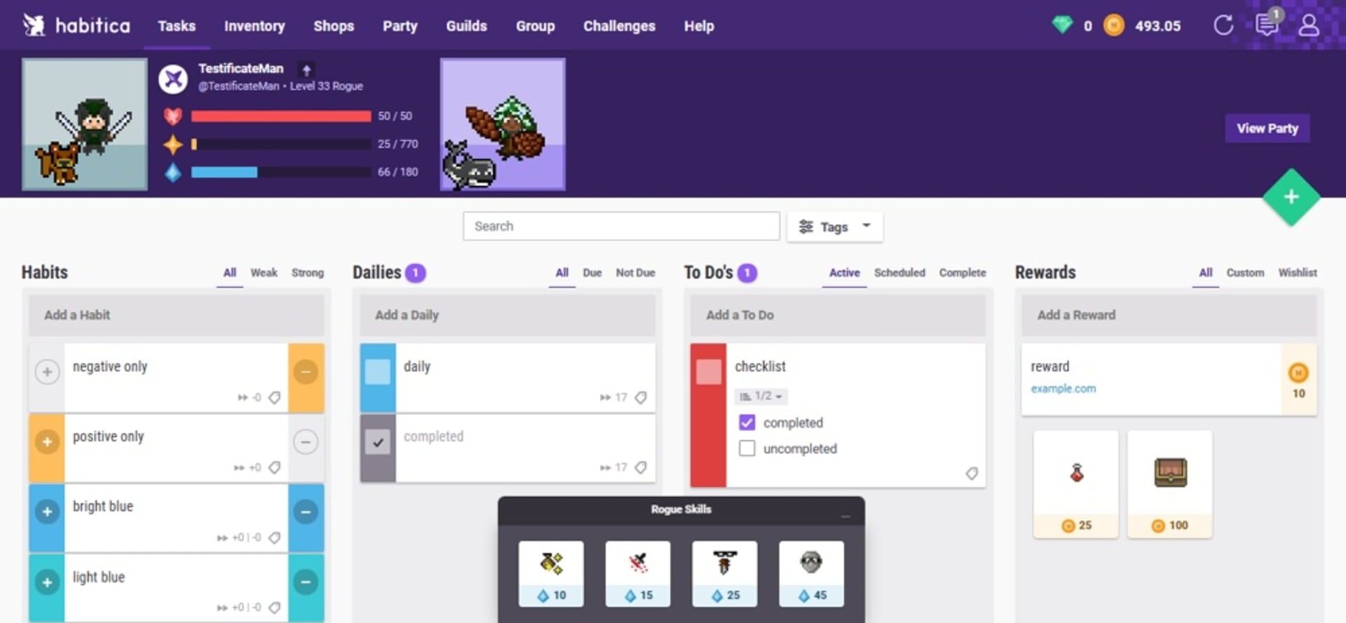 Habitica screenshot 1