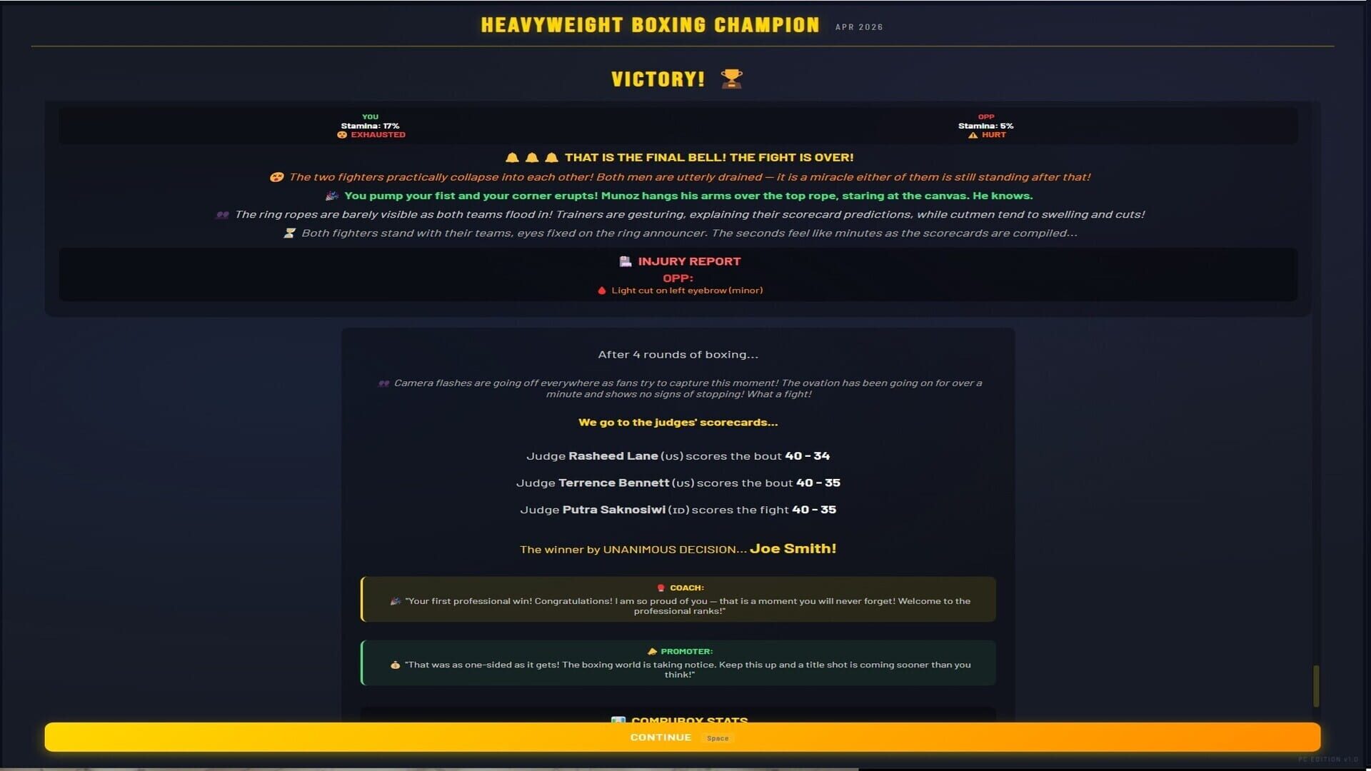 Sim: Heavyweight Boxing Champion screenshot 1