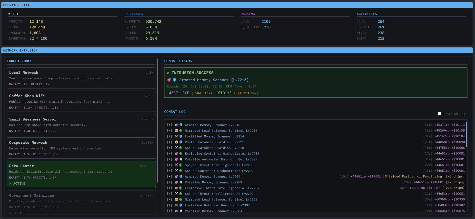 Idle Hacking: An Inaction RPG screenshot 1