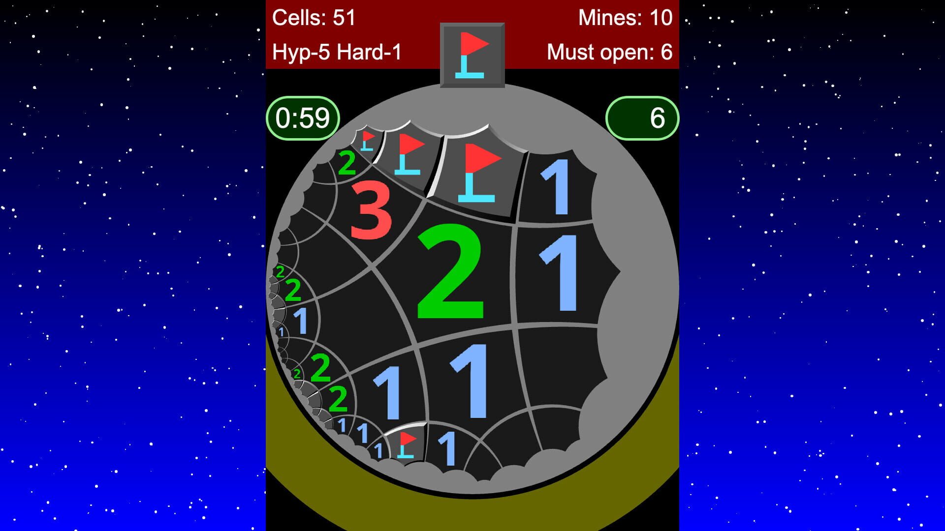 Non-Euclidean Minesweeper screenshot 1