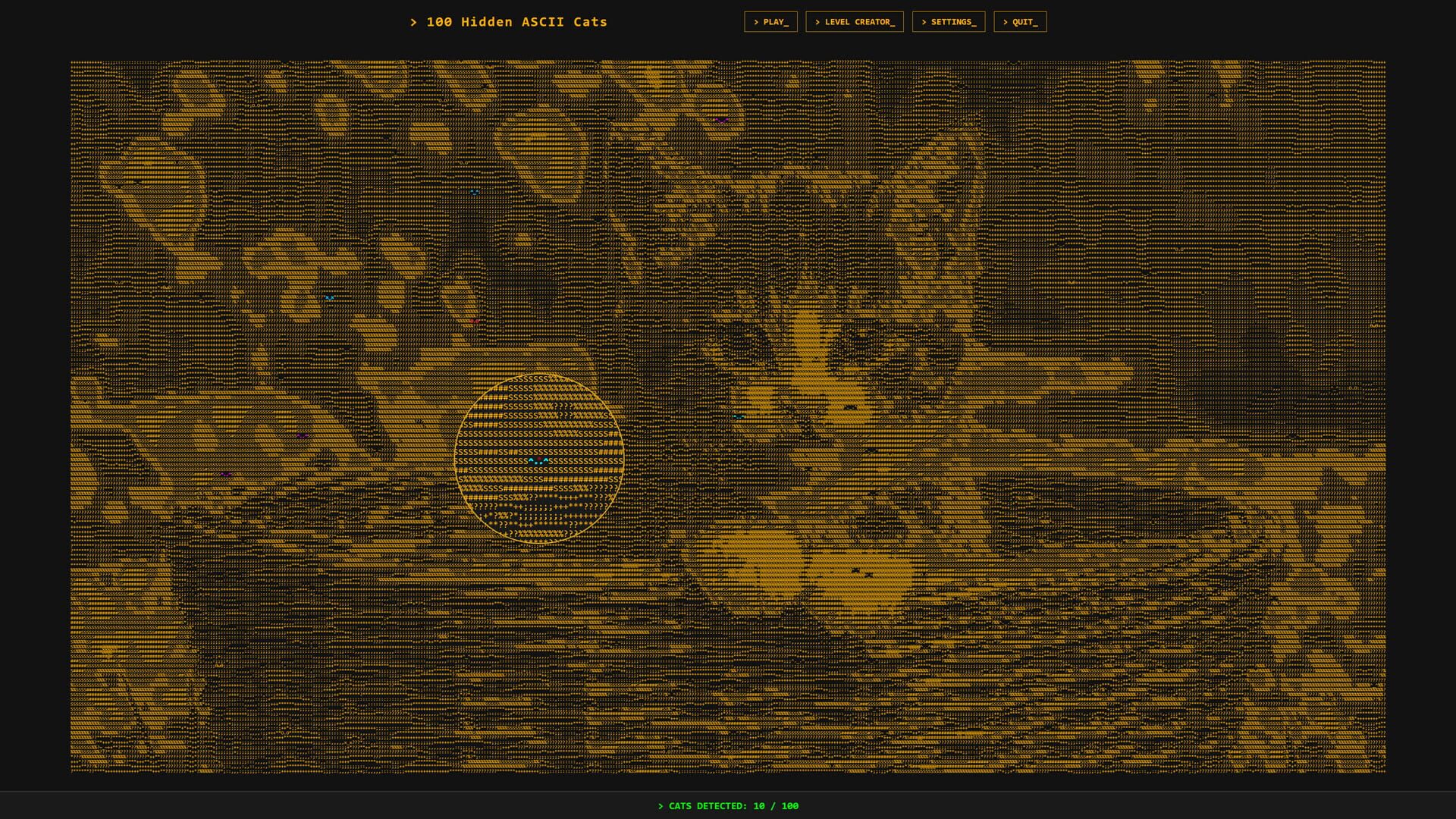 100 Hidden ASCII Cats screenshot 1