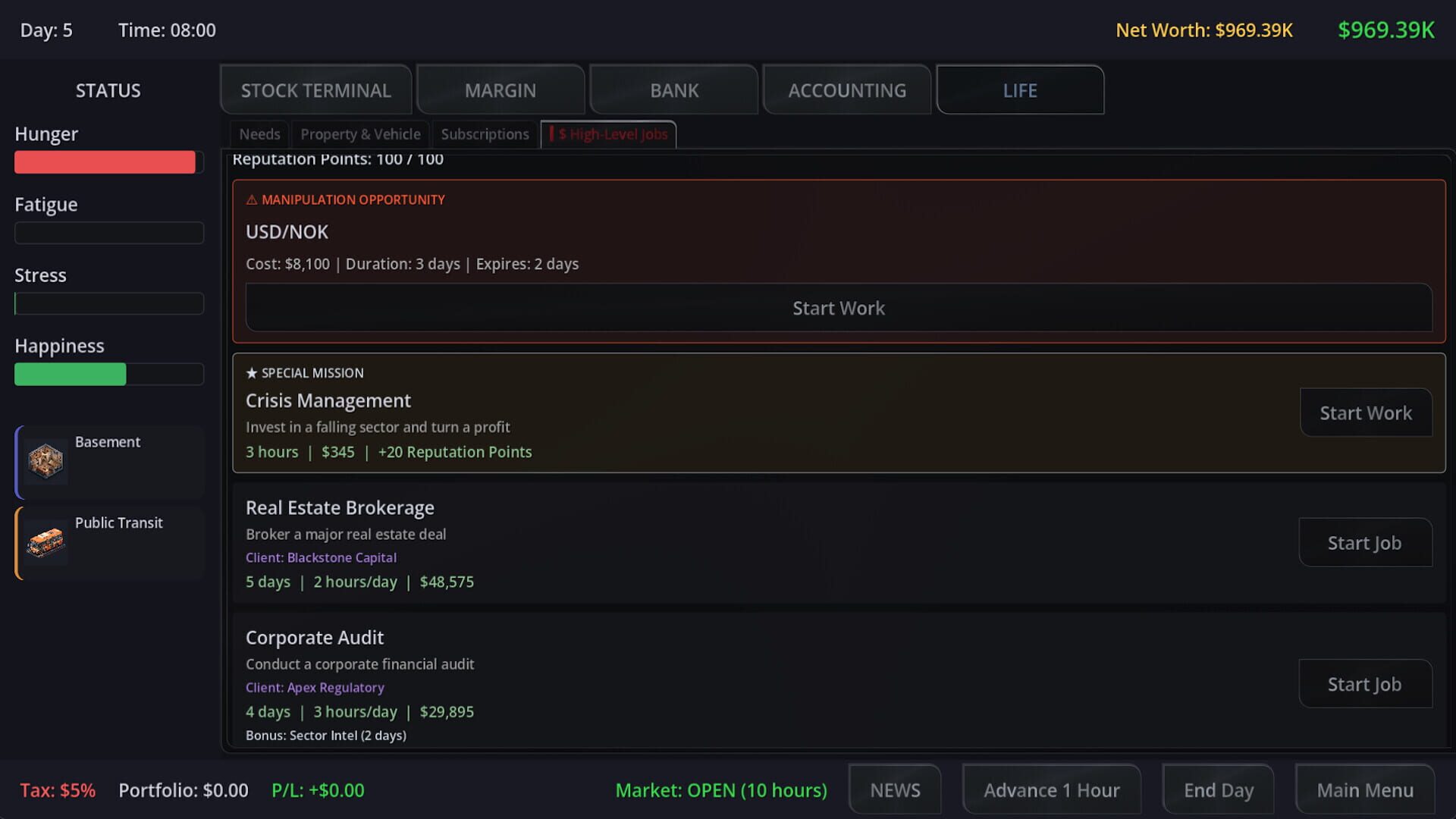 Neo Capitalist: Stock Market Survival Simulator screenshot 1
