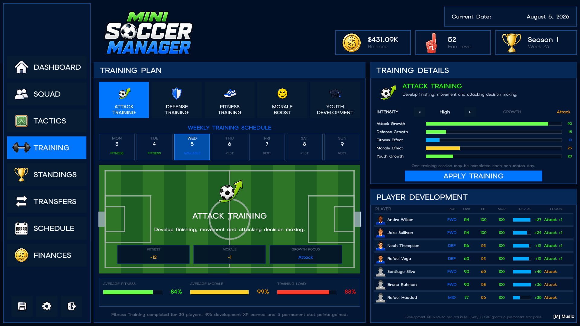 Mini Soccer Manager screenshot 1