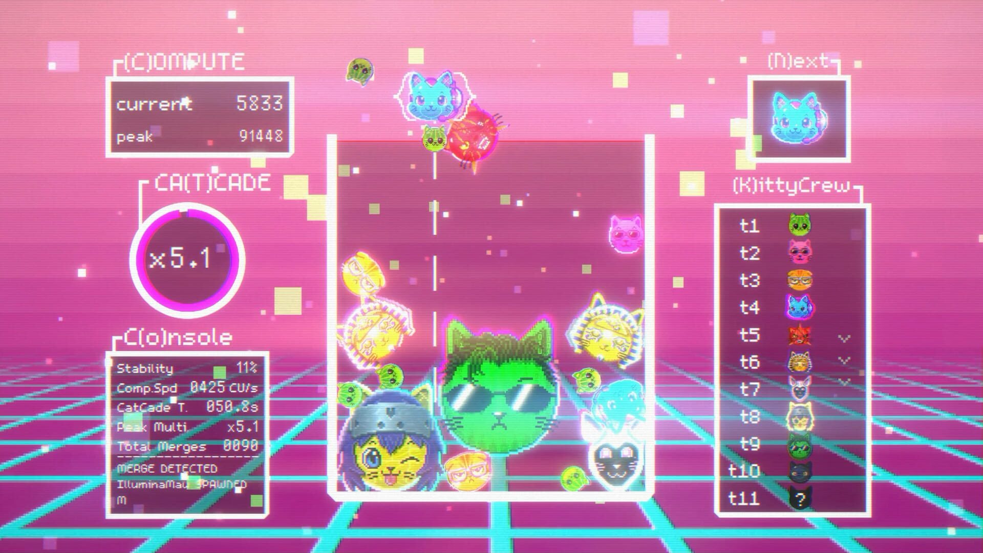 CyberKitty: Neon Merge screenshot 1