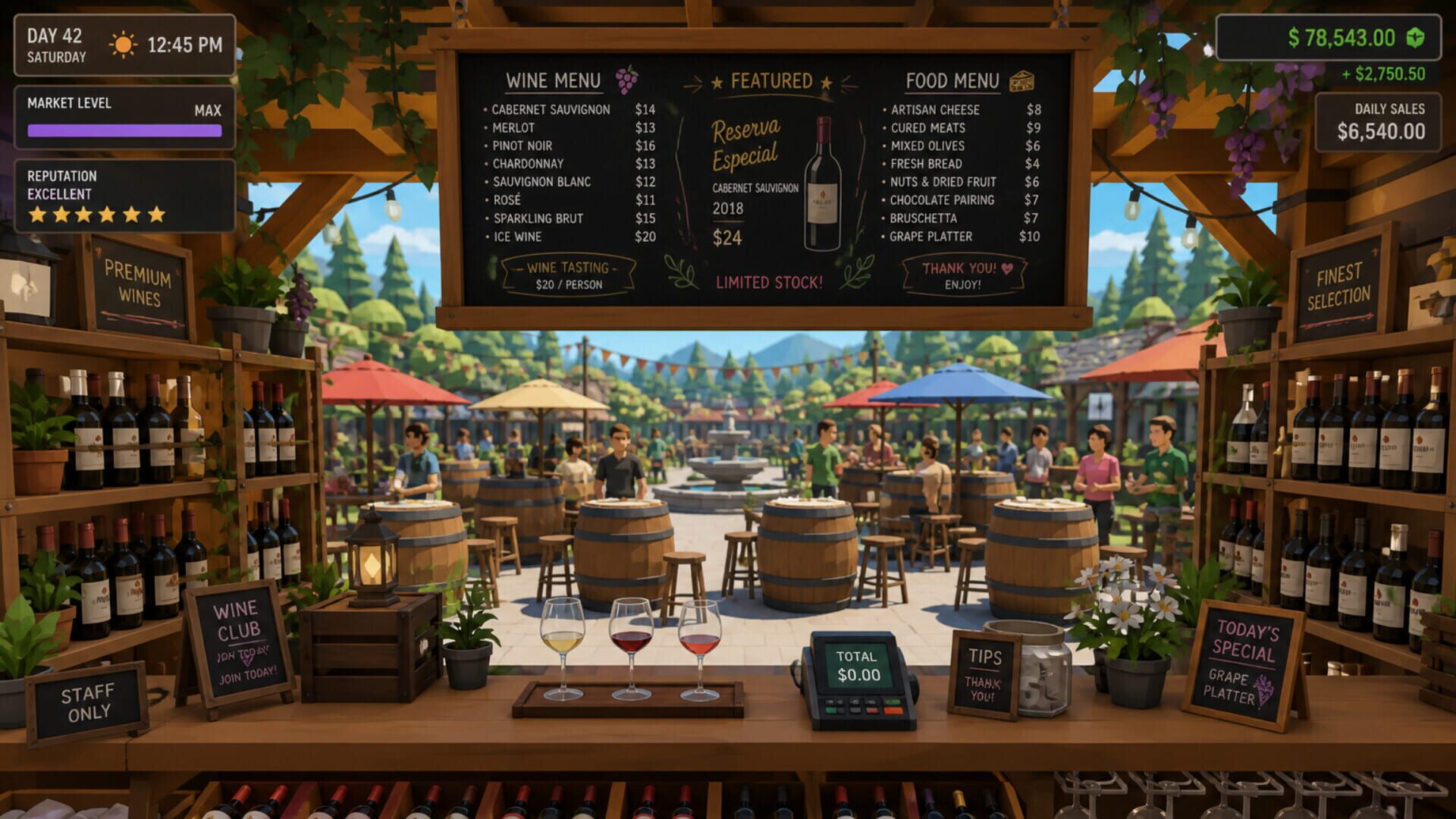 Outdoor Wine Market Simulator screenshot 1
