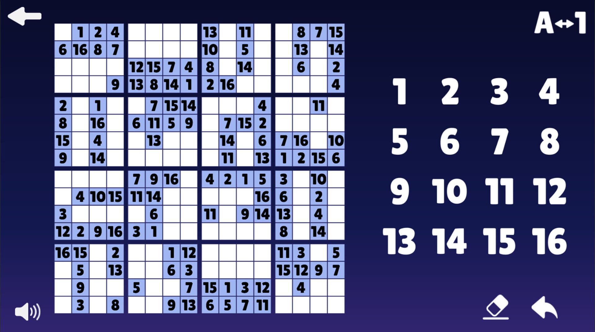 Sudoku 9X16X25 screenshot 1