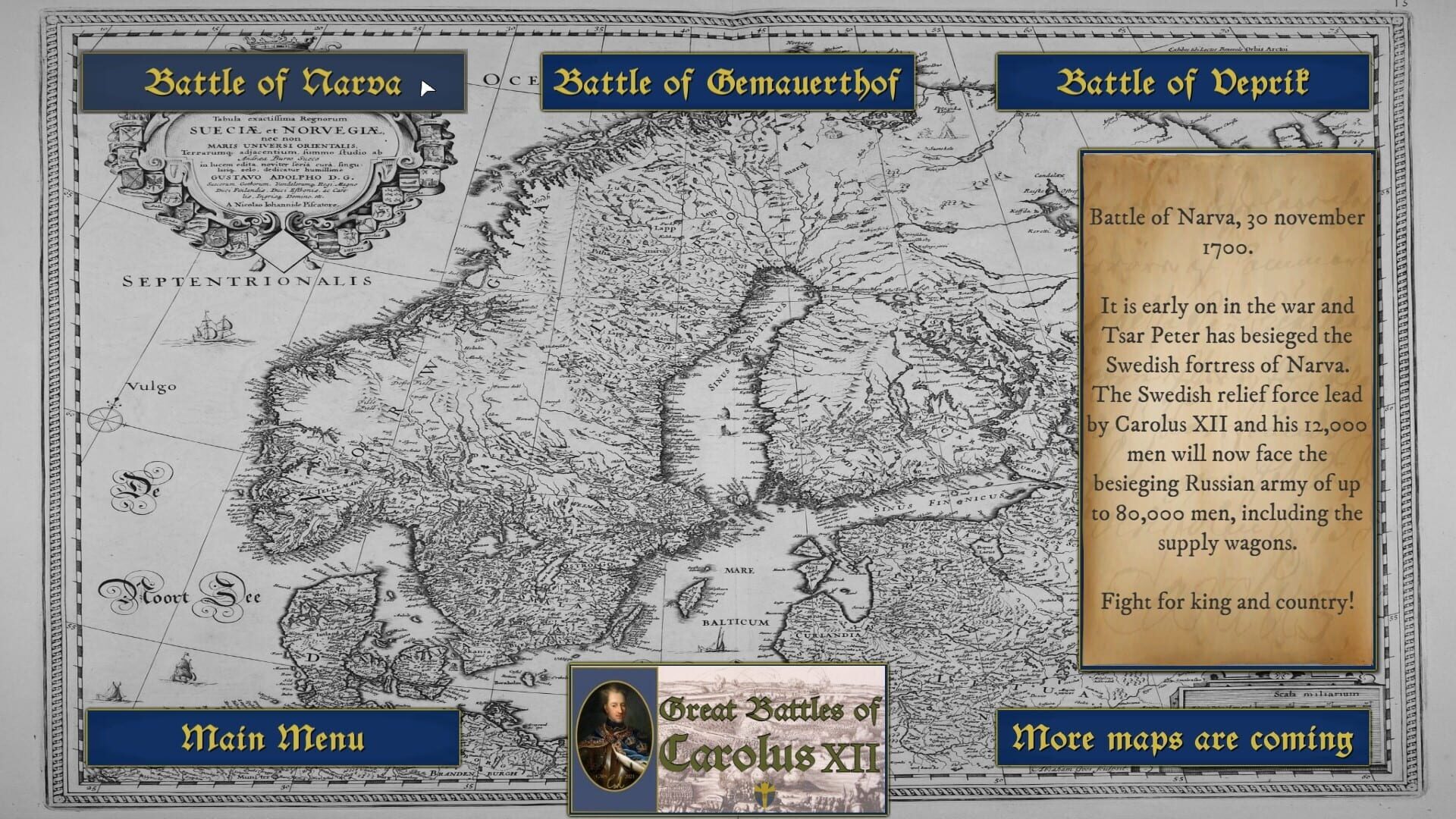 Great Battles of Carolus XII screenshot 1