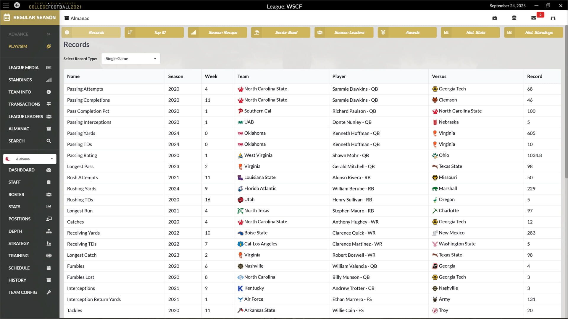 Draft Day Sports: College Football 2021 screenshot 1