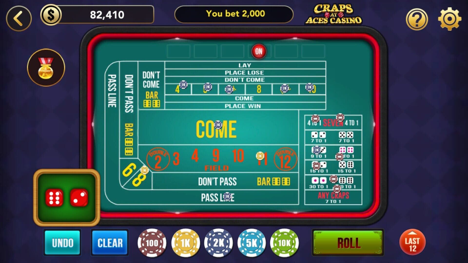 Craps at Aces Casino screenshot 1
