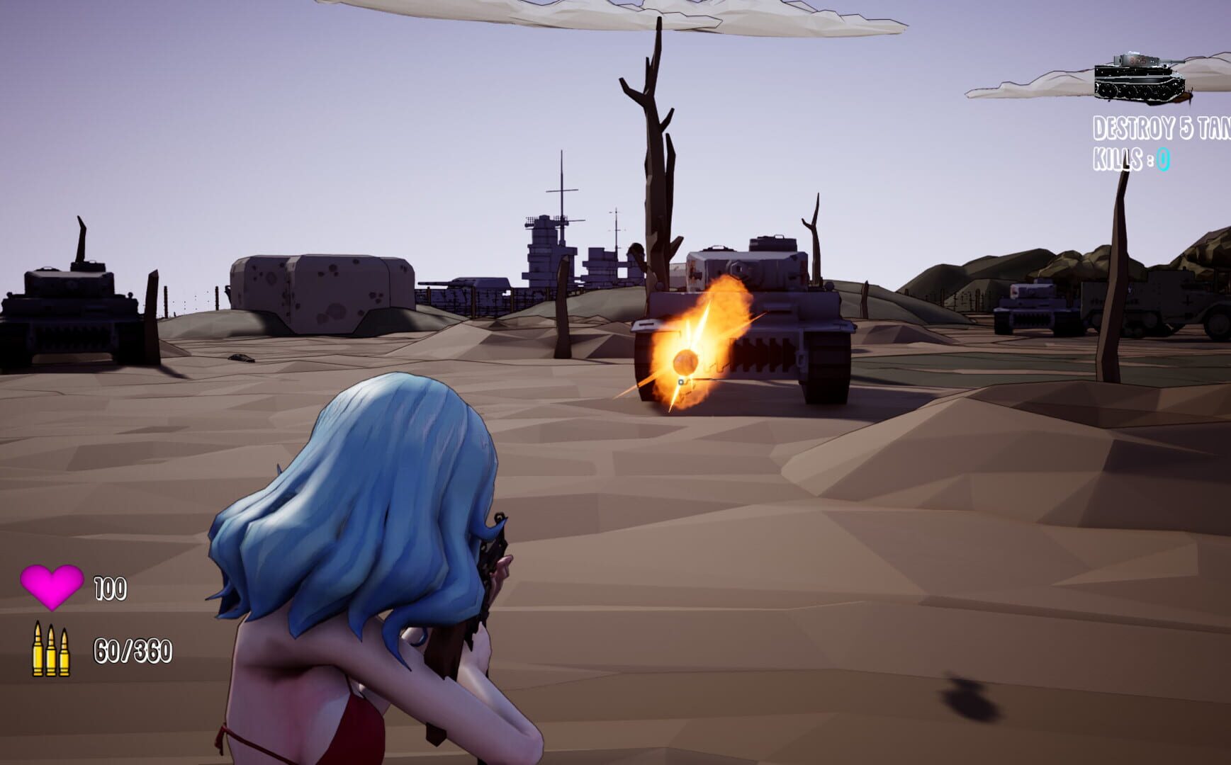 Inglorious Waifu VS Nazi Zombies screenshot 1