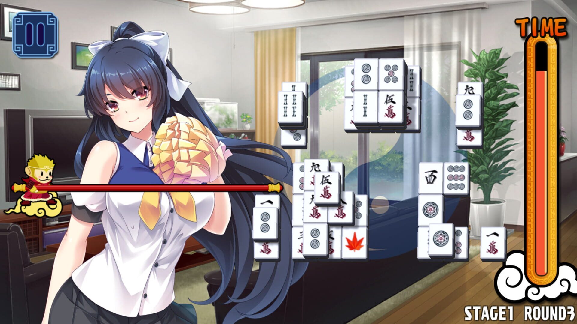 Pretty Girls Mahjong Solitaire: Blue screenshot 1
