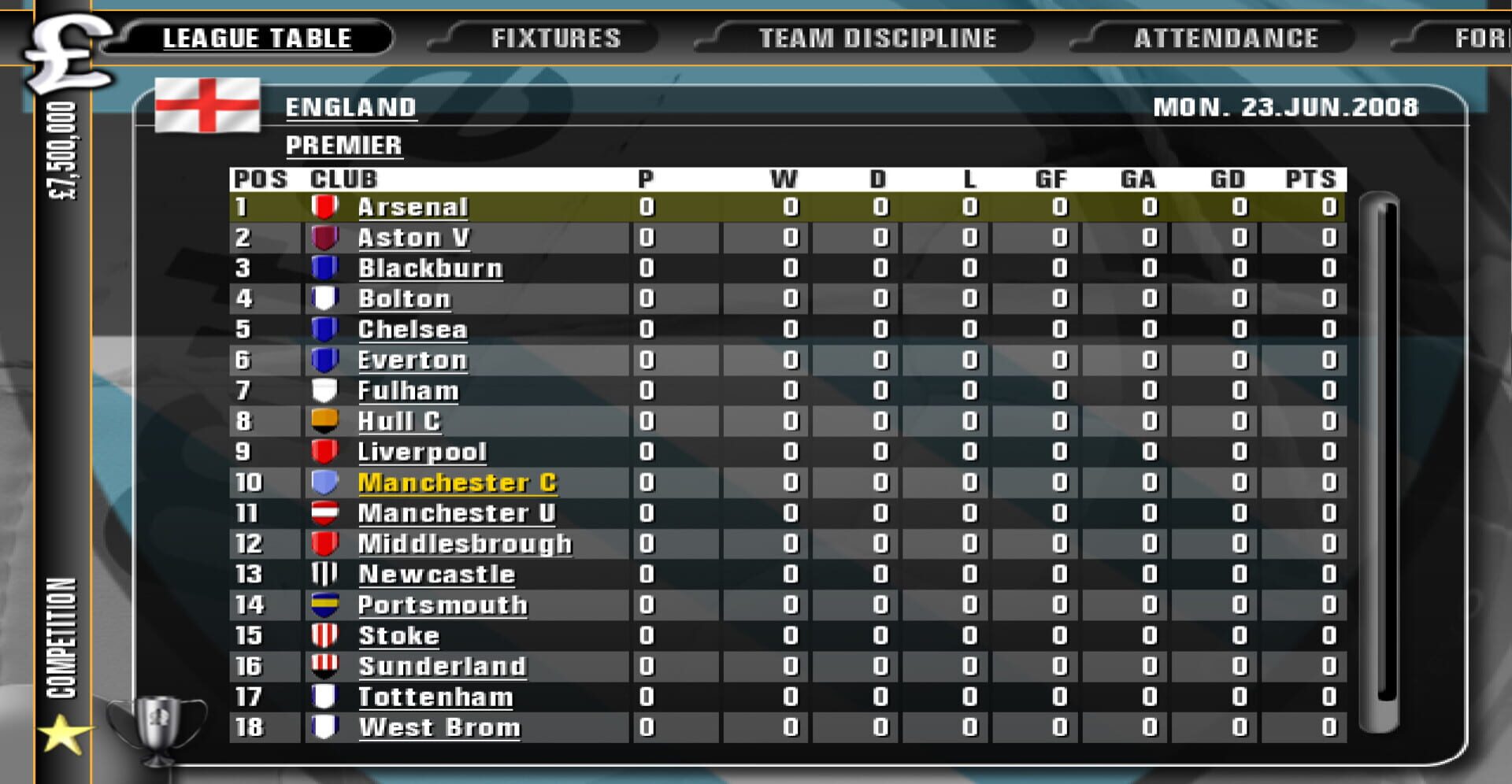 Premier Manager 09 screenshot 1