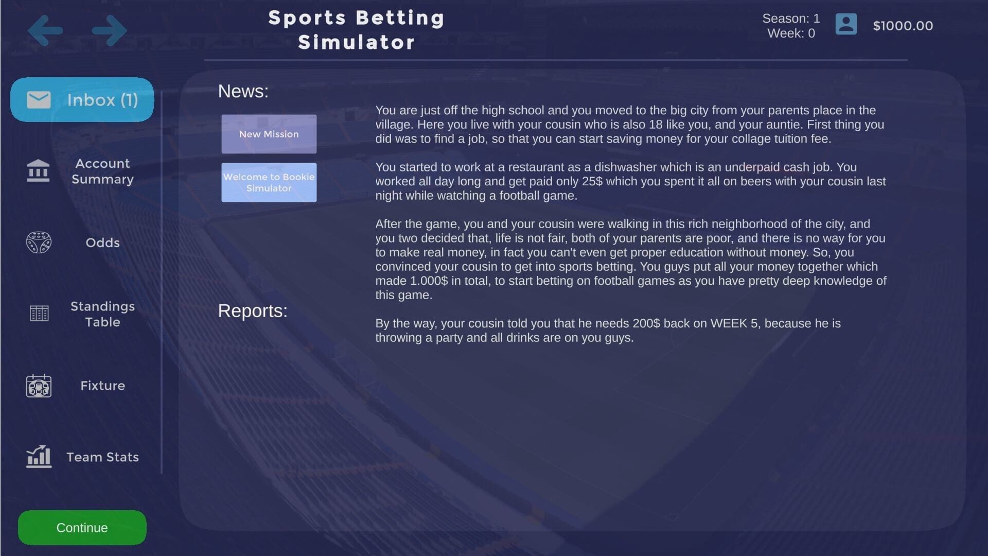 Sports Betting Simulator screenshot 1