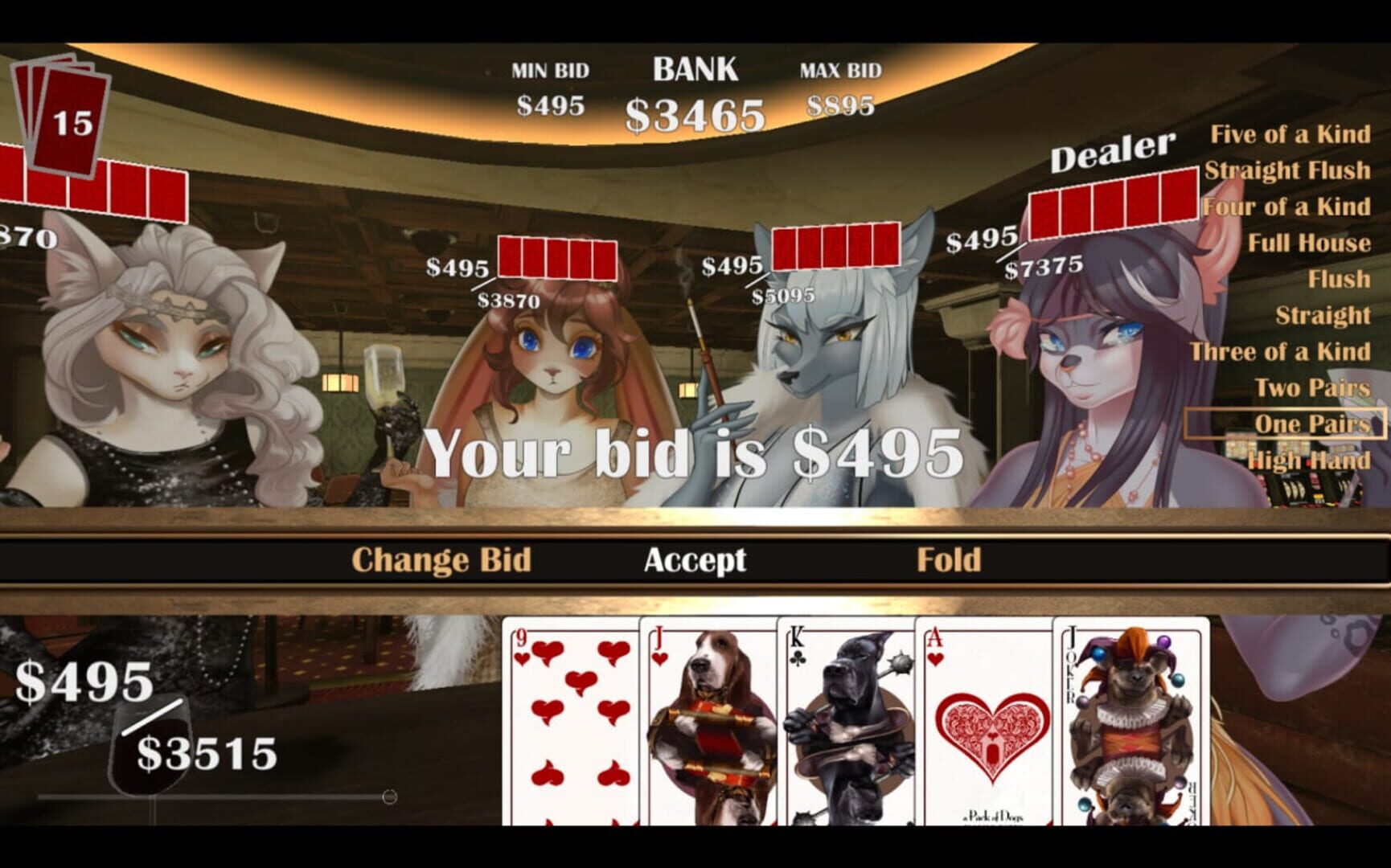 Furry Sex: Poker screenshot 1