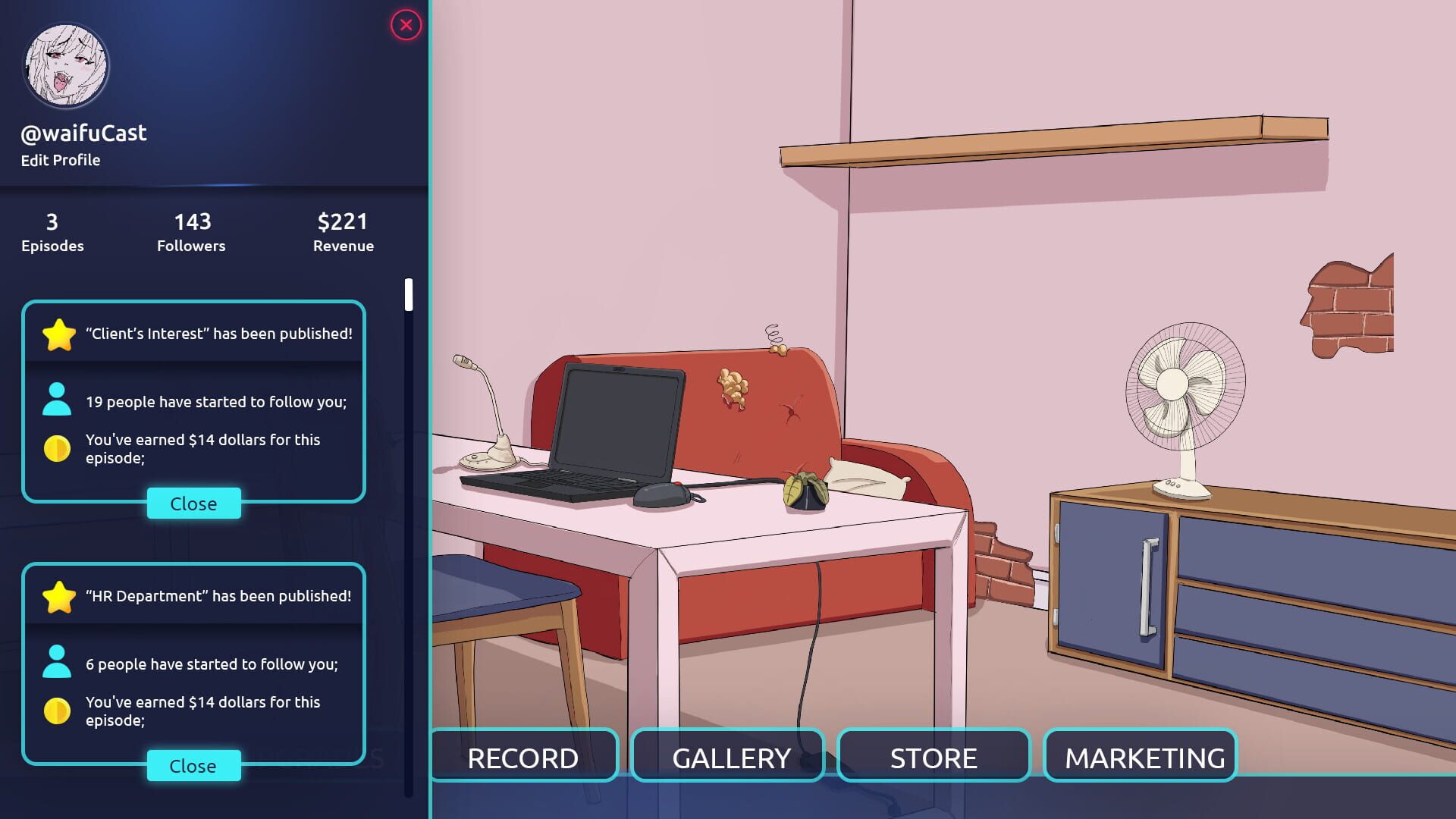 Hentai Cast: Podcast Simulator screenshot 1