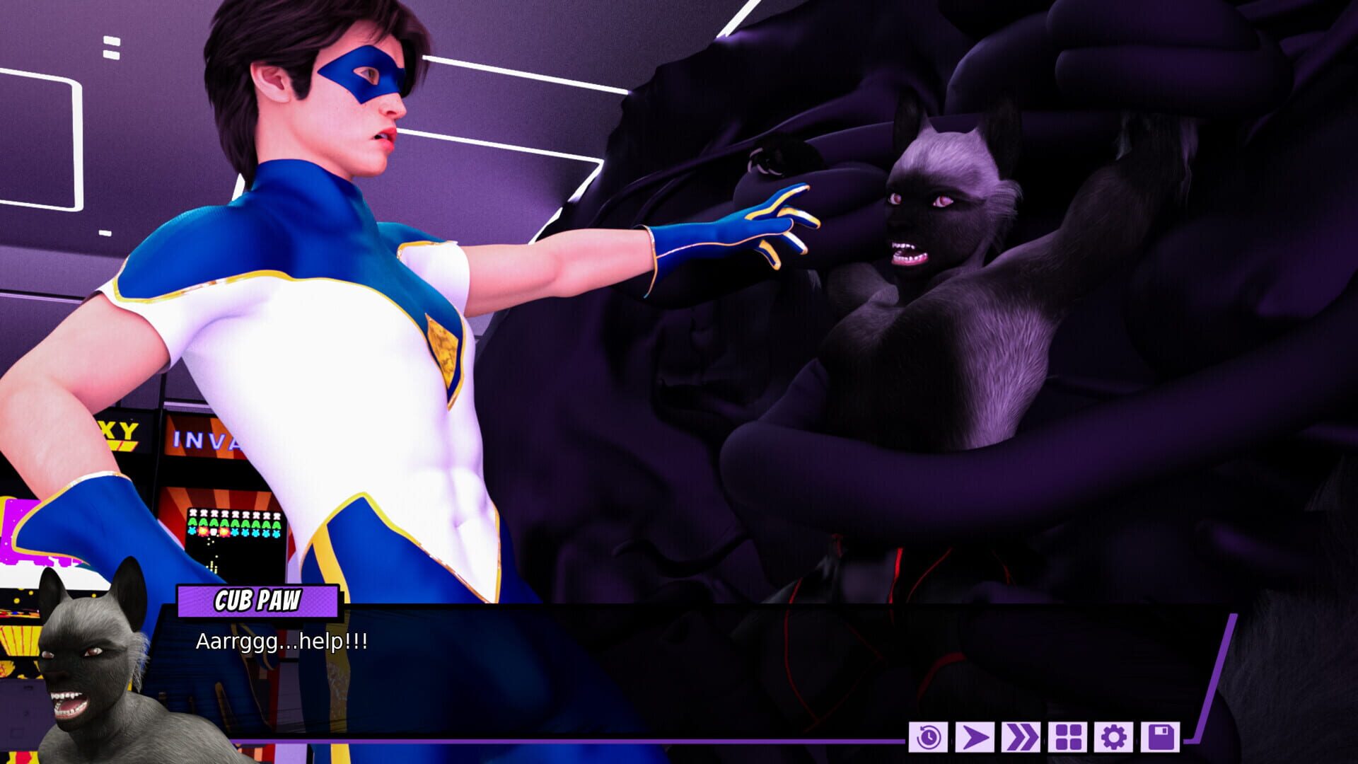 Fresh Force Frustrations: A Gay Superhero Erotic Visual Novel screenshot 1
