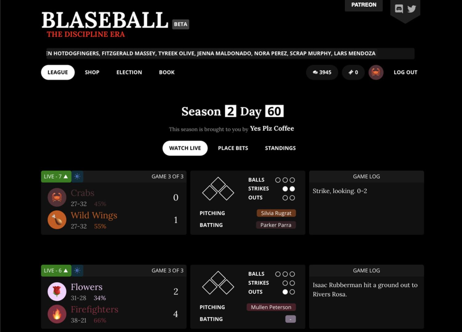 Blaseball screenshot 1
