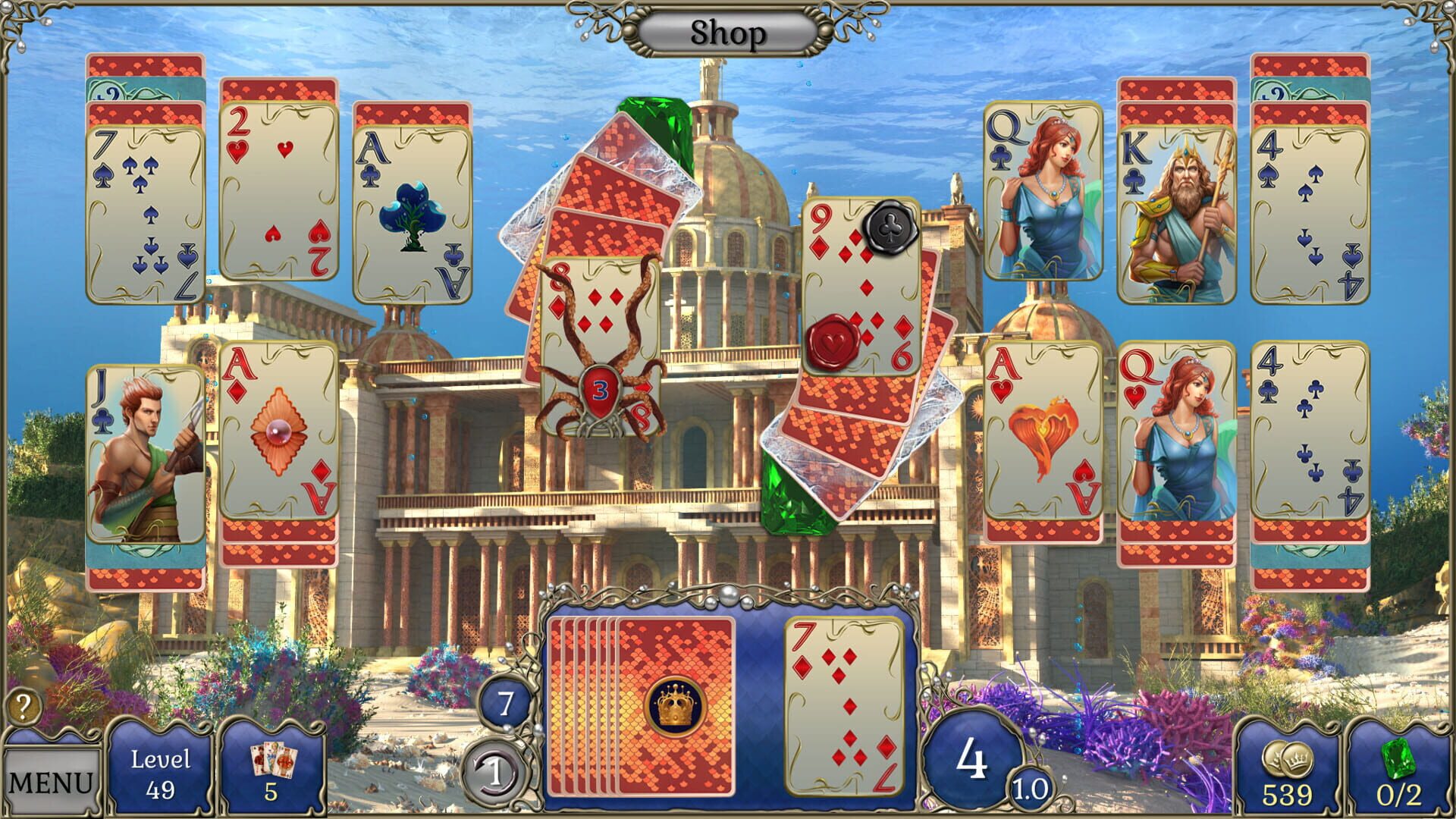 Jewel Match Atlantis Solitaire 4: Collector's Edition screenshot 1