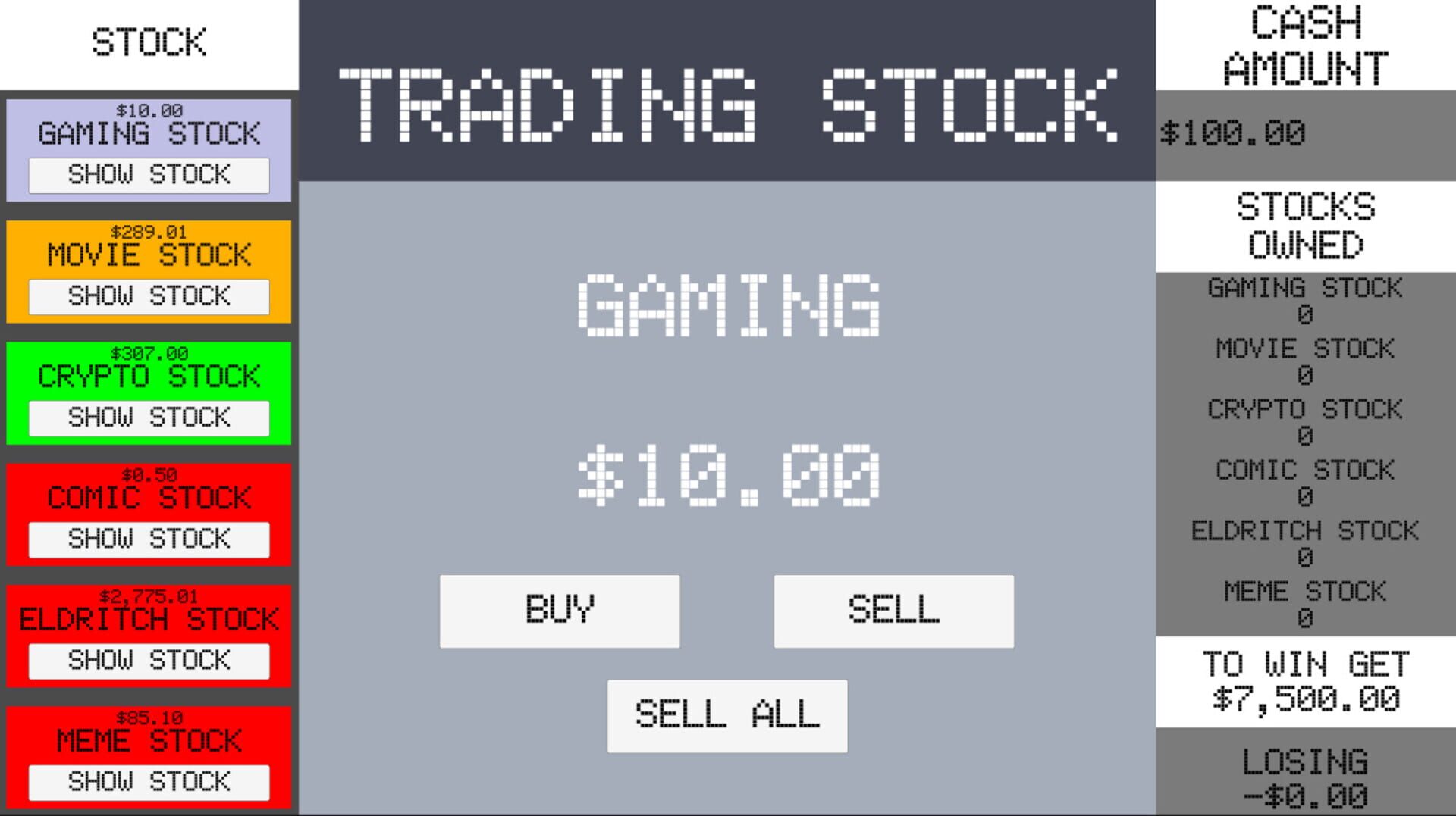 Simple Stock Trading Simulator screenshot 1