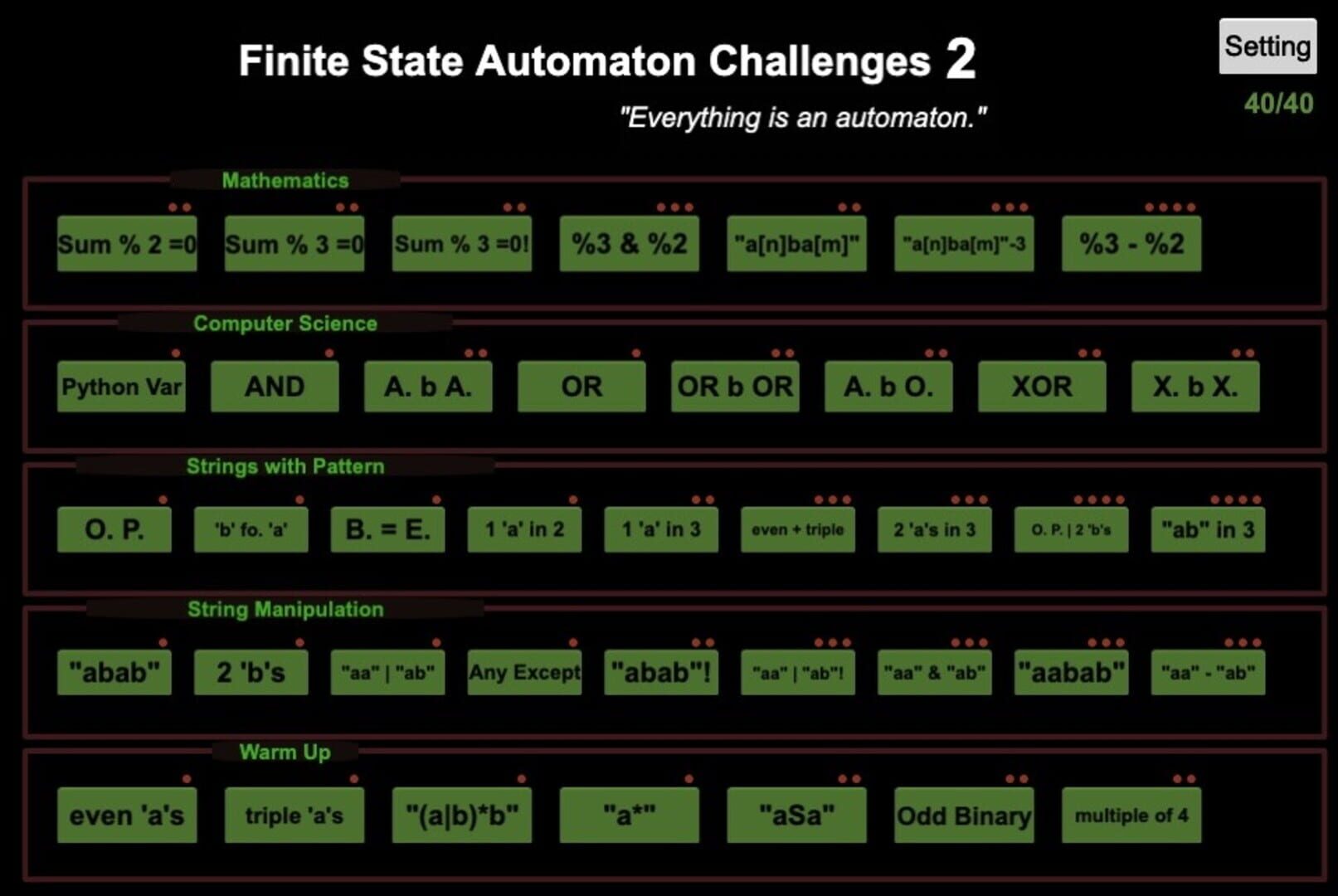 Finite State Automaton Challenges 2 screenshot 1