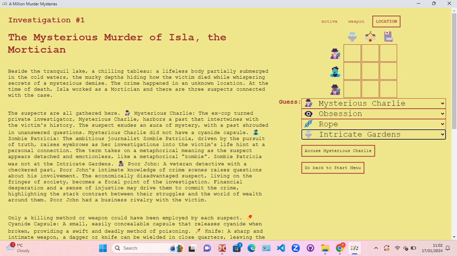 A Million Murder Mysteries screenshot 1
