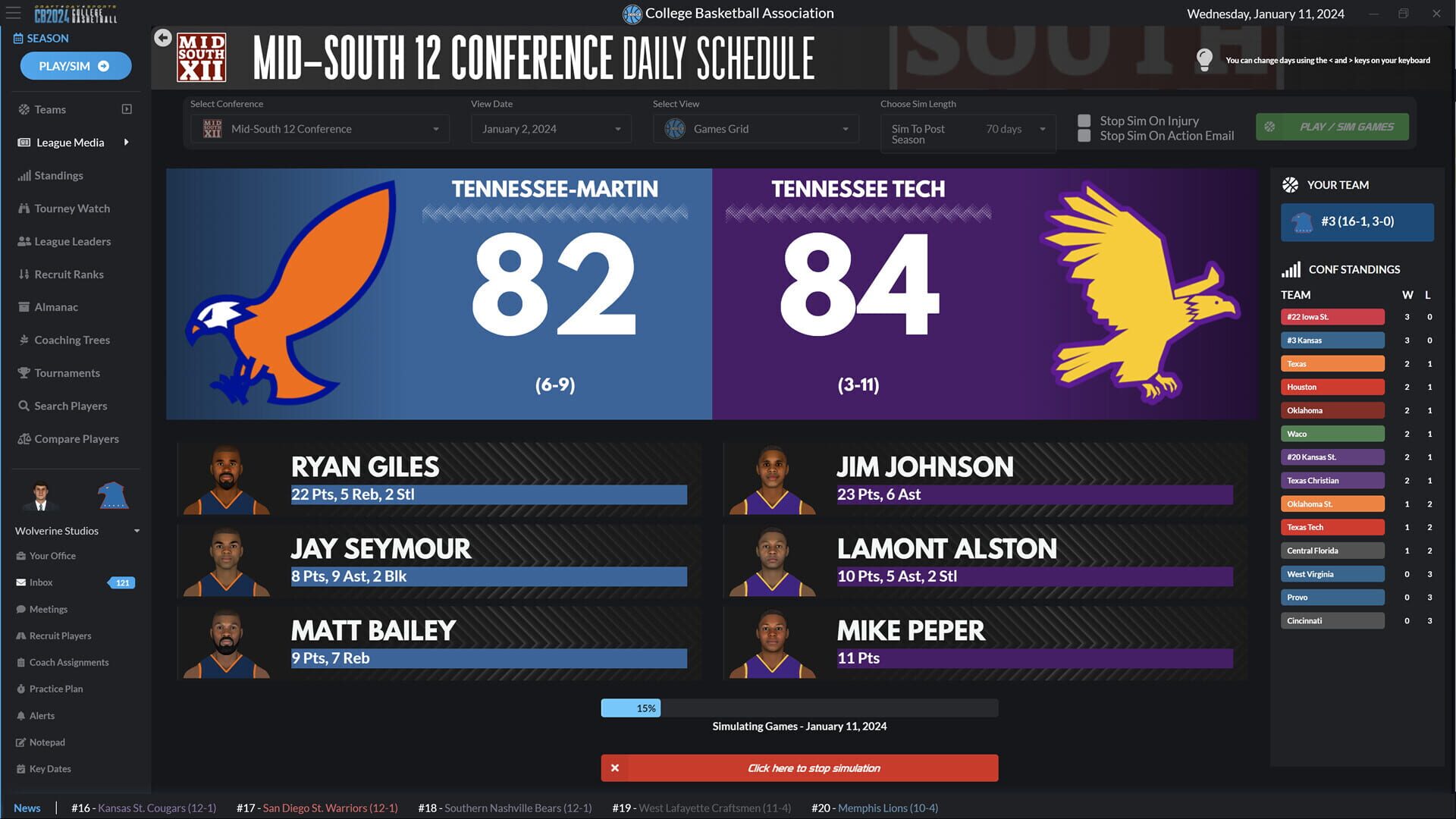 Draft Day Sports: College Basketball 2024 screenshot 1