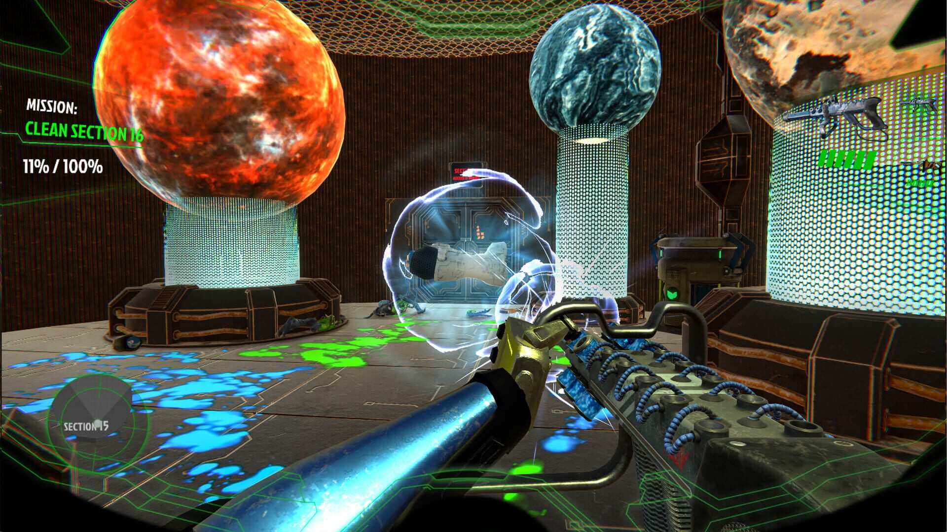 Space CleanUp: Cosmic Robot Disinfector screenshot 1
