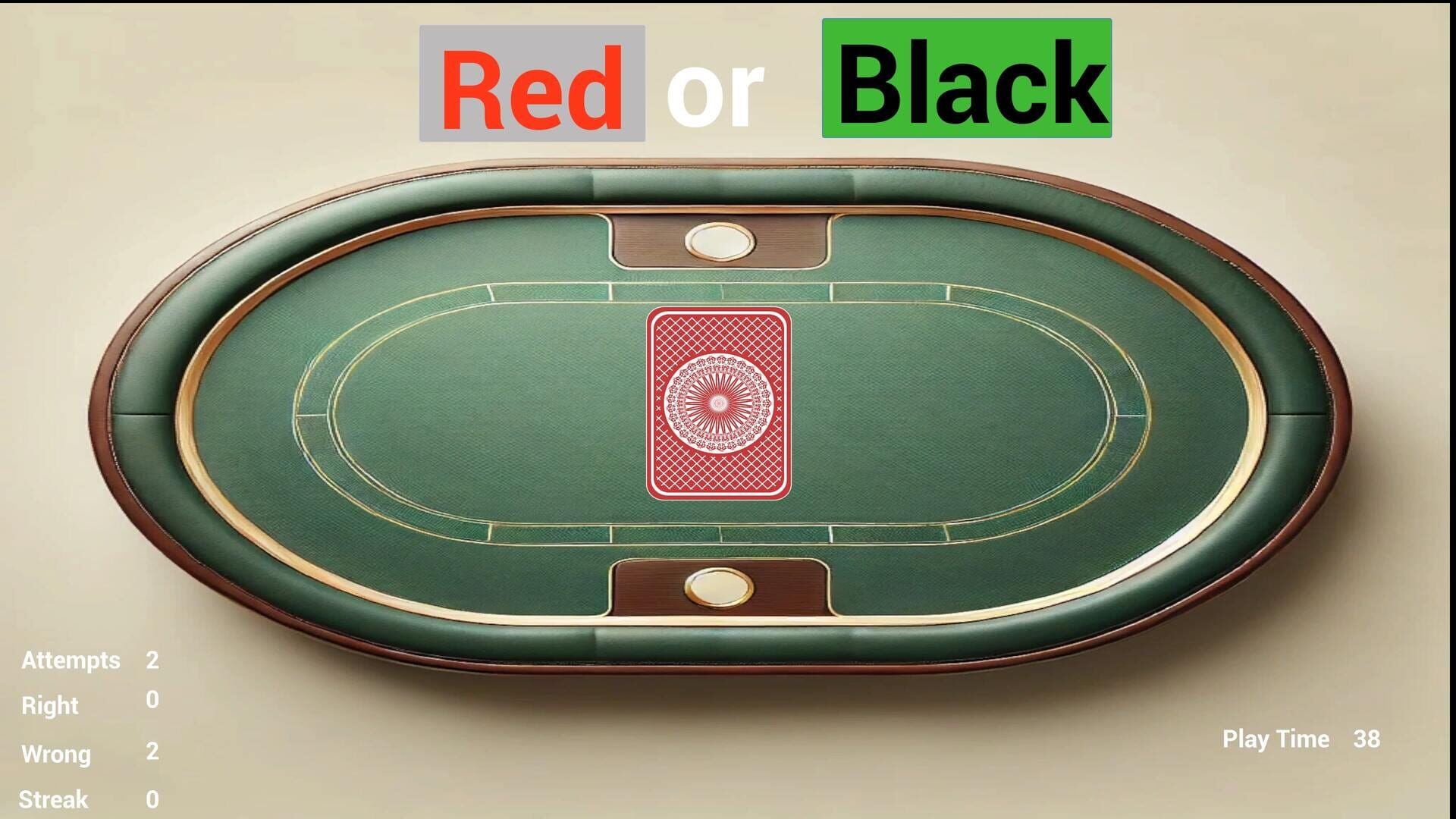 Card Guesser: Red or Black screenshot 1