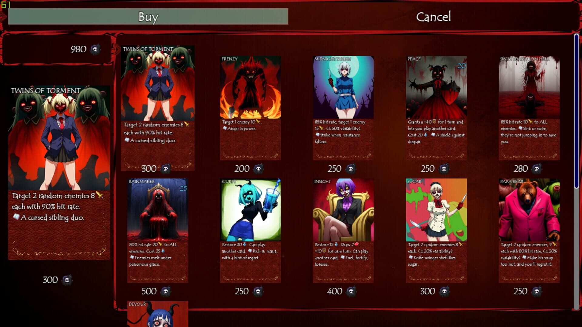 Sin Cards: Welcome to the Netherworld screenshot 1