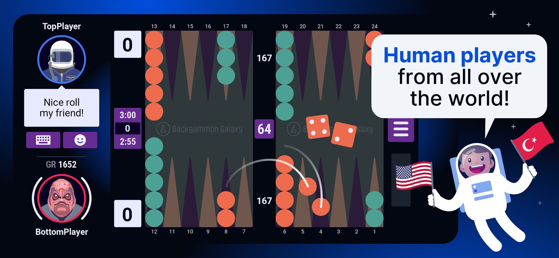 Backgammon Galaxy screenshot 1