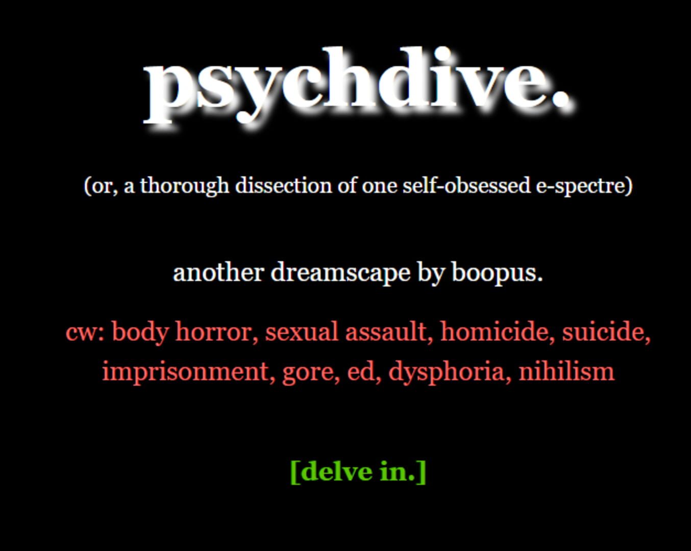 Psychdive. screenshot 1