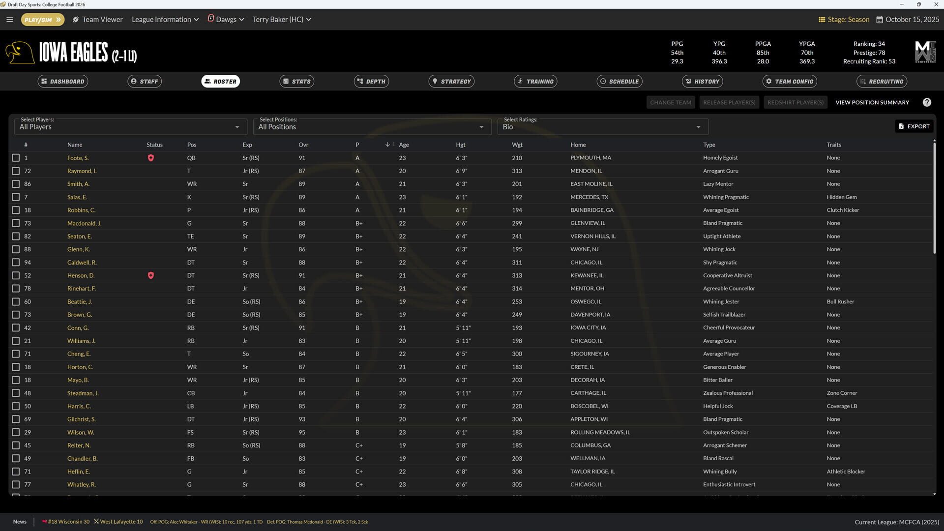 Draft Day Sports: College Football 2026 screenshot 1