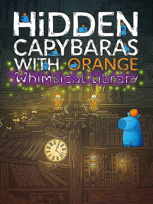 Hidden Capybaras with Orange in the Whimsical Library
